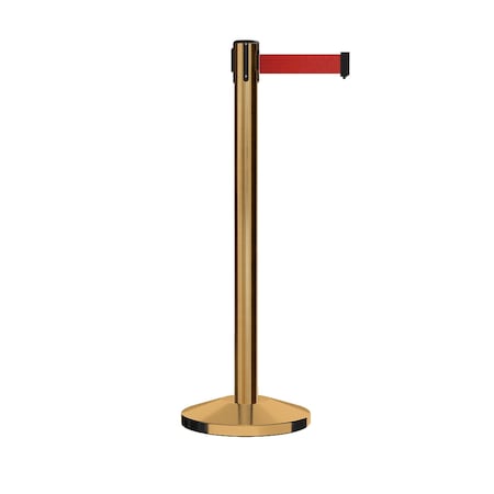 Stanchion Belt Barrier Sat.Brass Post 13ft. Red Belt